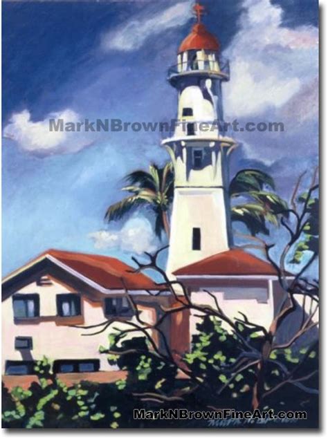 Diamond Head Lighthouse | Hawaii Art by Hawaiian Artist Mark N. Brown | Plein Air Painter ...