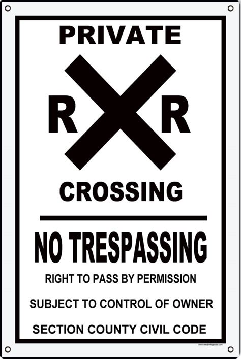 Private Railroad Crossing Sign - Reproduction Vintage Signs