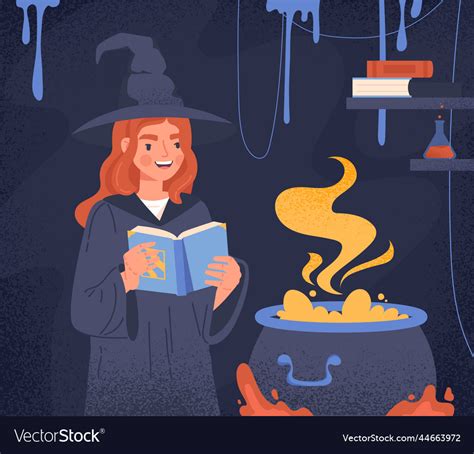 Witch with potion Royalty Free Vector Image - VectorStock