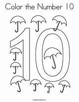 Color The Number 10 Coloring Page  Twisty Noodle sketch template