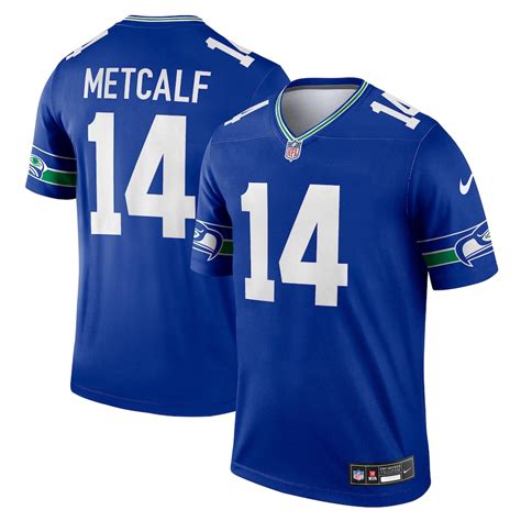 Men's Nike DK Metcalf Royal Seattle Seahawks Throwback Legend Player Jersey