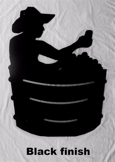 Cowboy in Tub metal wall art silhouette | Cowboy in Tub wall hanging – HORSEFLY METAL WORKS LLC