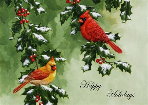 Cardinal Bird In Snow Painting at PaintingValley.com | Explore collection of Cardinal Bird In ...