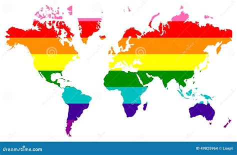 LGBT Flag Over World Map Stock Photography | CartoonDealer.com #49825964