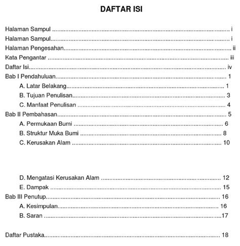 9 Contoh Daftar Isi Makalah yang Baik dan Benar serta Strukturnya