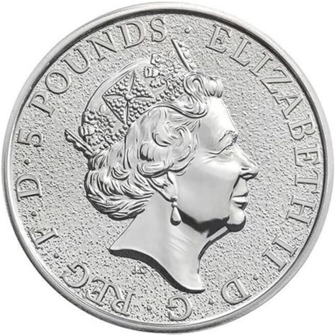 5 Pounds - Elizabeth II (Lion of England; 2 oz Fine Silver) - United Kingdom – Numista