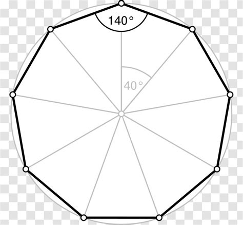 Regular Polygon Icosagon Decagon Internal Angle - Shape Transparent PNG