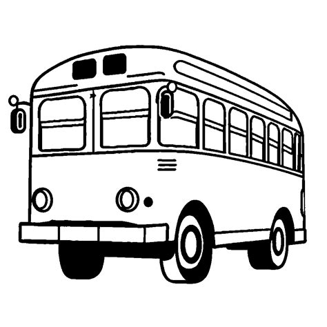 Bus outline coloring page Lulu Pages