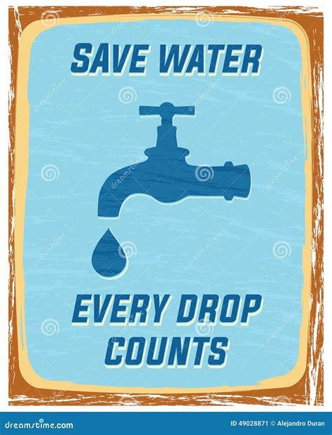 Save water stock vector. Illustration of drinking, metallic - 49028871