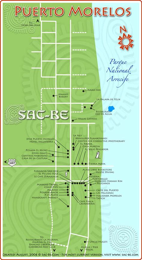 Puerto Morelos map | Rivera maya, Playa del carmen, Puerto morelos