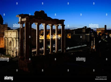 italy, rome, roman forum at night Stock Photo - Alamy