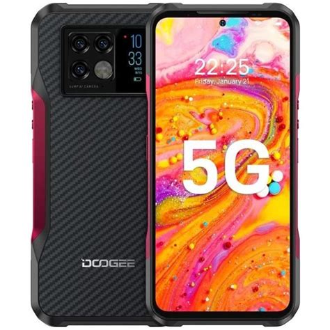 DOOGEE V20 5G Telephone Portable Incassable (2022) 8Go +256Go 64MP et Caméra de Vision Nocturne ...