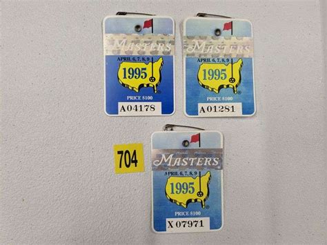 Three 1995 Masters badges. Ben Crenshaw - South Auction