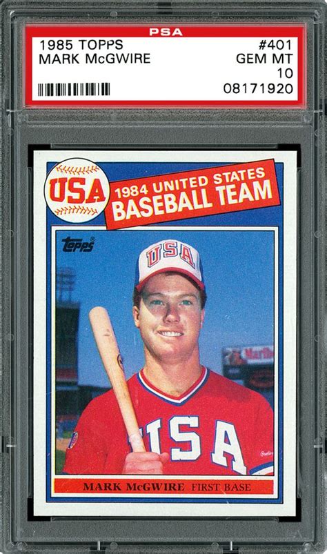 Auction Prices Realized Baseball Cards 1985 Topps Mark McGwire 1984 USA ...