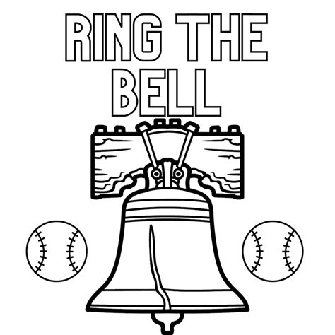 Ring the Bell Phillies Kids Printable Coloring Page - Etsy