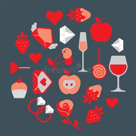 Symbols Of Romance. Stock Vector - Image: 58517388