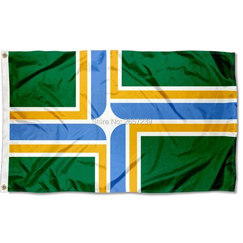 City of Portland Flag 150X90CM banner 3x5 FT 100D Polyester brass grommets custom printed flag ...