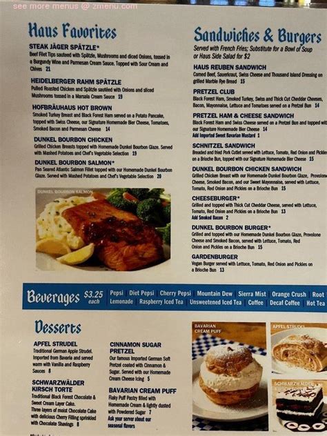 Online Menu of Hofbrauhaus Pittsburgh Restaurant, Pittsburgh, Pennsylvania, 15203 - Zmenu