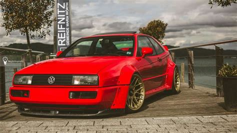 Volkswagen Corrado VR6 Turbo Wide body static running on BBS around Worthersee