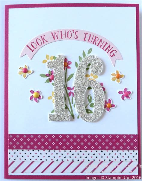 Sweet 16 Birthday Card for a Girl | Stamping With Karen