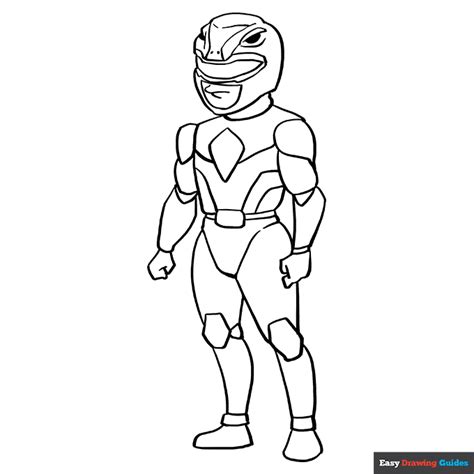 Red Ranger from Power Rangers Coloring Page | Easy Drawing Guides