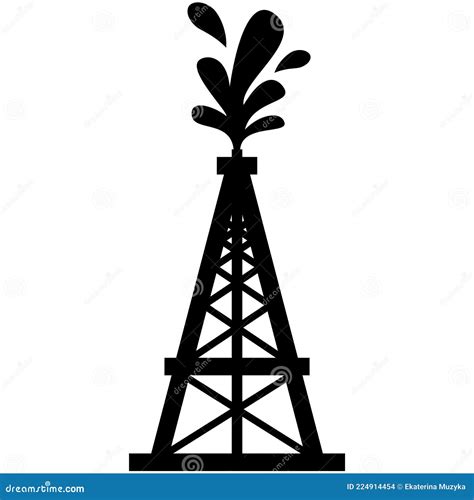 Oil Derrick Tower Or Gas Rig Infographic Isolated On White Cartoon ...