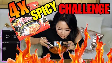 4X EXTREME SPICY RAMEN NOODLE CHALLENGE IN 3 MINUTES?!?! | NO WATER FOR 10 MINUTES! - YouTube