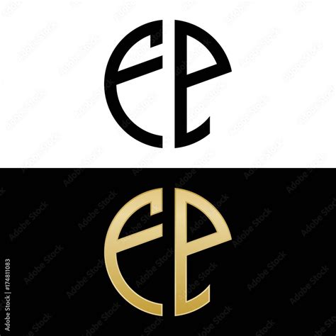 fp initial logo circle shape vector black and gold Stock Vector | Adobe ...