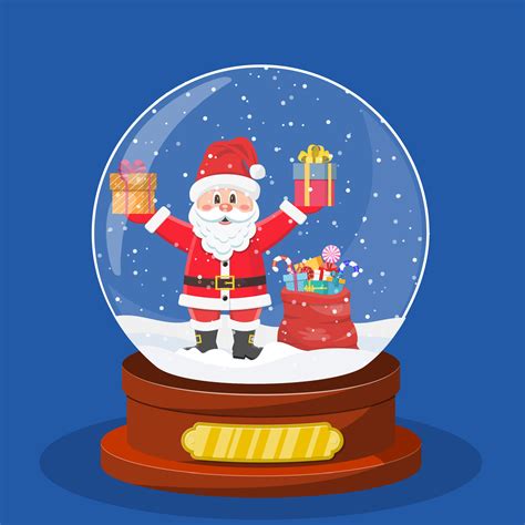 Christmas snow globe with santa claus 35880263 Vector Art at Vecteezy