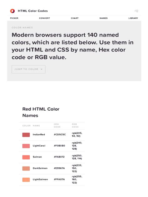 Color Names - HTML Color Codes161048 | PDF | Rgb Color Model | Web ...