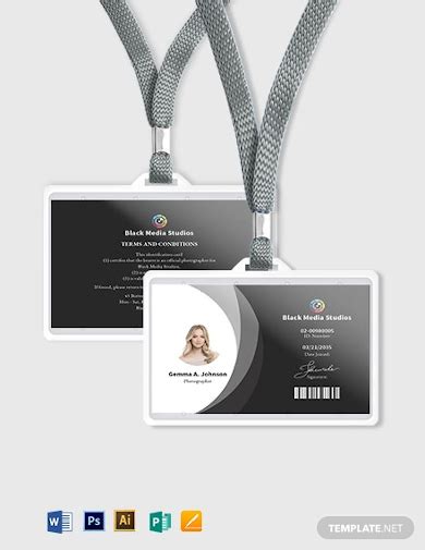 10 Horizontal Id Card Templates Illustrator Ms Word Pages | Images and ...