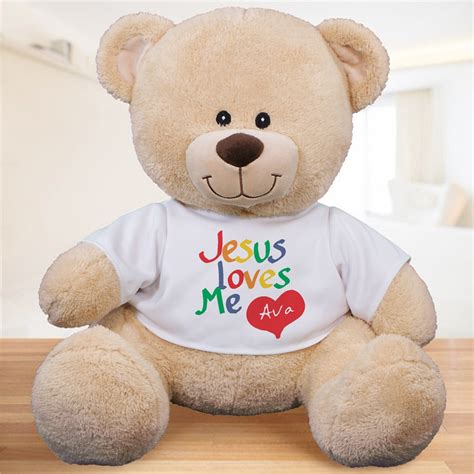 Personalized Jesus Loves Me Teddy Bear | GiftsForYouNow