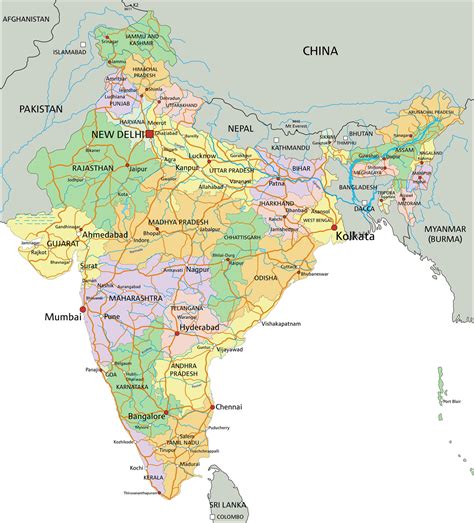 Map of India - Guide of the World