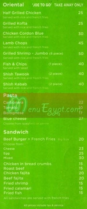 Menu delivery - hotline - Tokyo Joes | منيو ورقم مطعم طوكيو جويز | Egypt