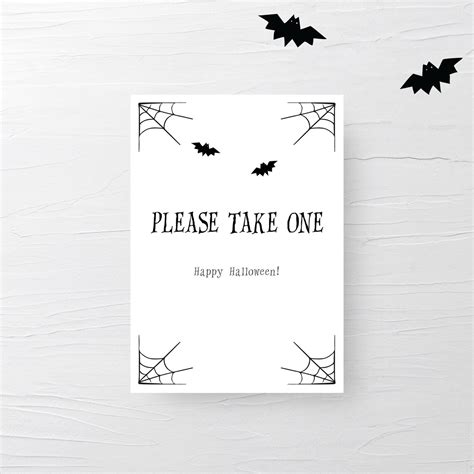 Halloween Please Take One Sign Printable Trick or Treat Sign | Etsy