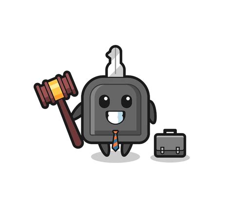 Premium Vector | Illustration of car key mascot as a lawyer cute style design for t shirt ...