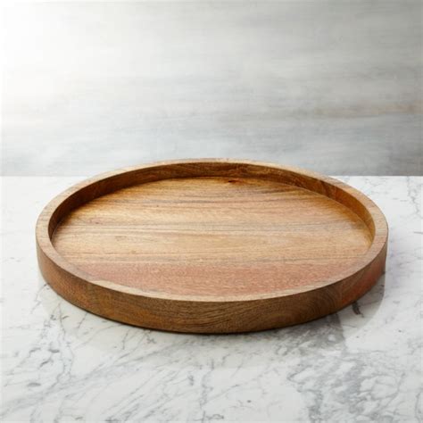 Wood Round Serving Tray | Crate and Barrel