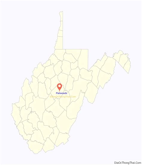 Map of Flatwoods town, West Virginia - Thong Thai Real