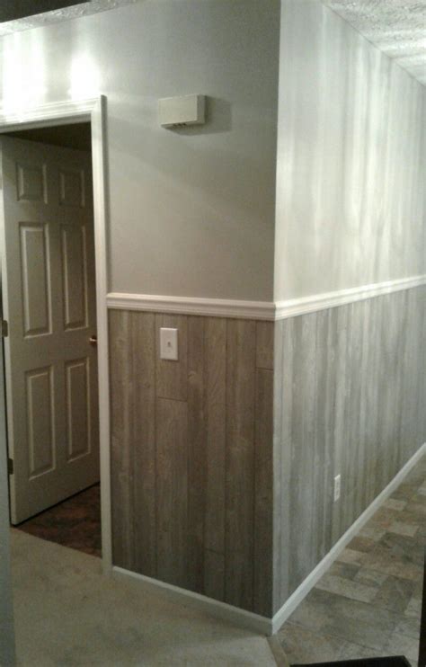 Wood panel for half wall | Paneling makeover, Wall paneling makeover, Wood paneling makeover