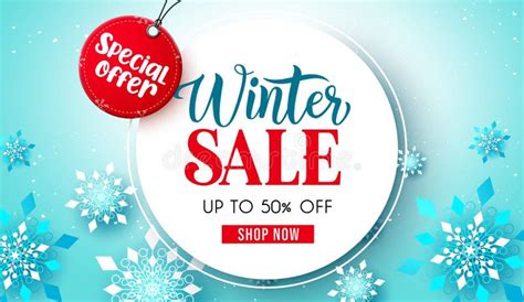 Winter Sale Text Vector Template. Winter Sale Special Offer in Circle ...