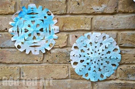 Snowflake Preschool Craft - Coffee Filter Snowflakes - Red Ted Art's Blog