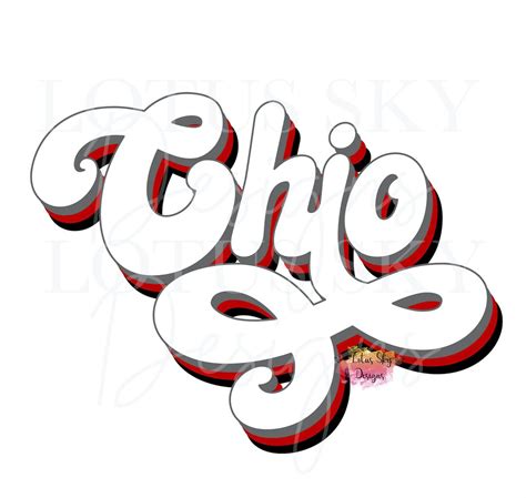 Retro Ohio Text Instant Download SVG and PNG Files Football Scarlett ...