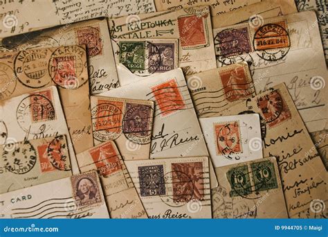 Old stamps stock image. Image of retro, authentic, postcards - 9944705