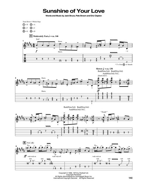 Sunshine Of Your Love by Jimi Hendrix - Guitar Tab - Guitar Instructor