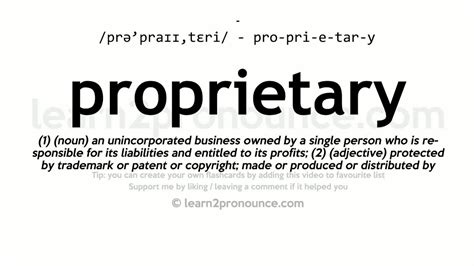 Pronunciation of Proprietary | Definition of Proprietary - YouTube