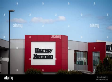 Picture of a sign with the logo of Harvey Norman on their main store in Ljubljana, Slovenia ...