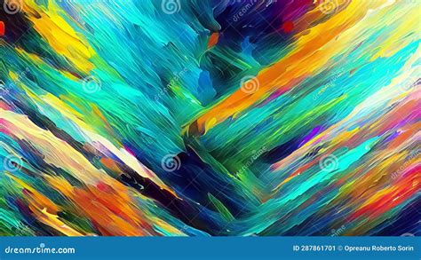 Colorful Oil Paint Brush Stroke Abstract Background Texture Stock Illustration - Illustration of ...