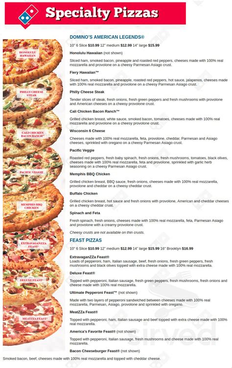 Dominos menu - serremodels