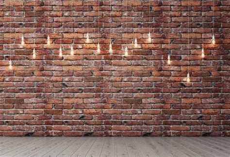 Vintage Red Brick Wall Lights Photo Backdrop High Quality Computer Print Newborn Baby Background ...