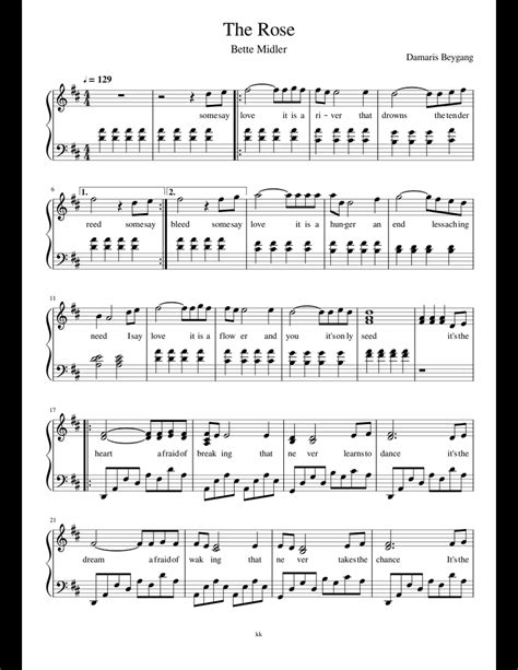 The_Rose sheet music for Piano download free in PDF or MIDI